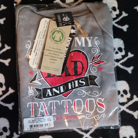 Six Bunnies I Love My Dad And His Tattoos Romper Size 6 to 12 Months - Picture 2 of 2